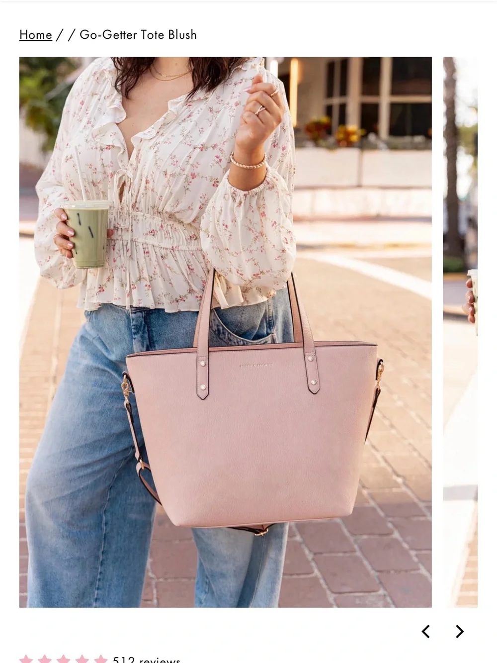 NWT Poppy and Peonies Go-Getter Tote Blush